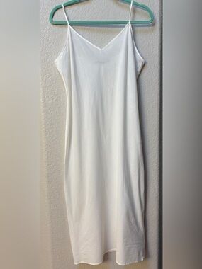 Jarbo White 100% Cotton Cami Slip Midi Dress Size 2 Y2K Minimalist Aesthetic